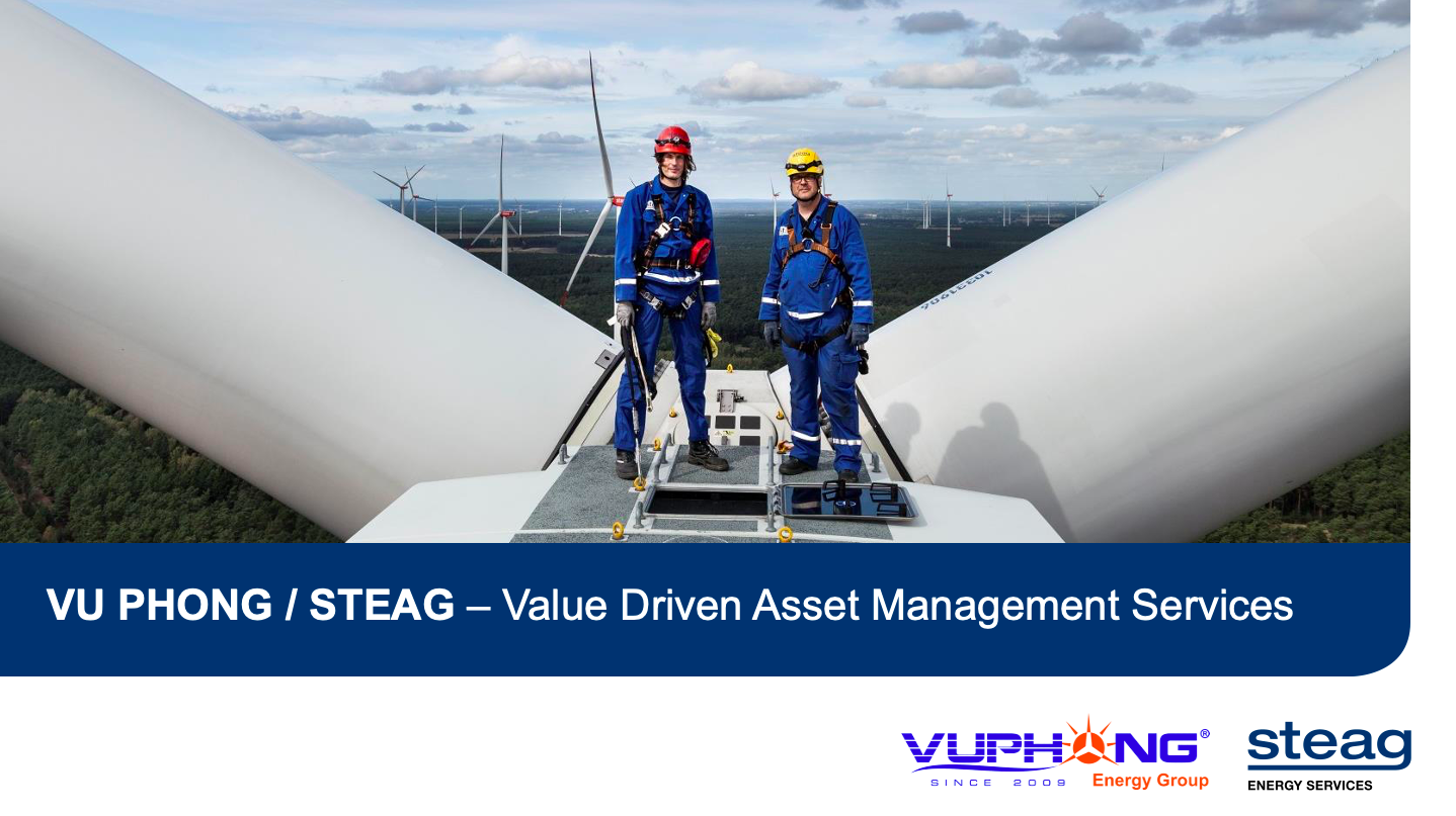 Vũ Phong đã ký kết hợp tác cùng STEAG để cung cấp dịch vụ kỹ thuật, O&M và Asset Management cho chủ đầu tư điện gió 